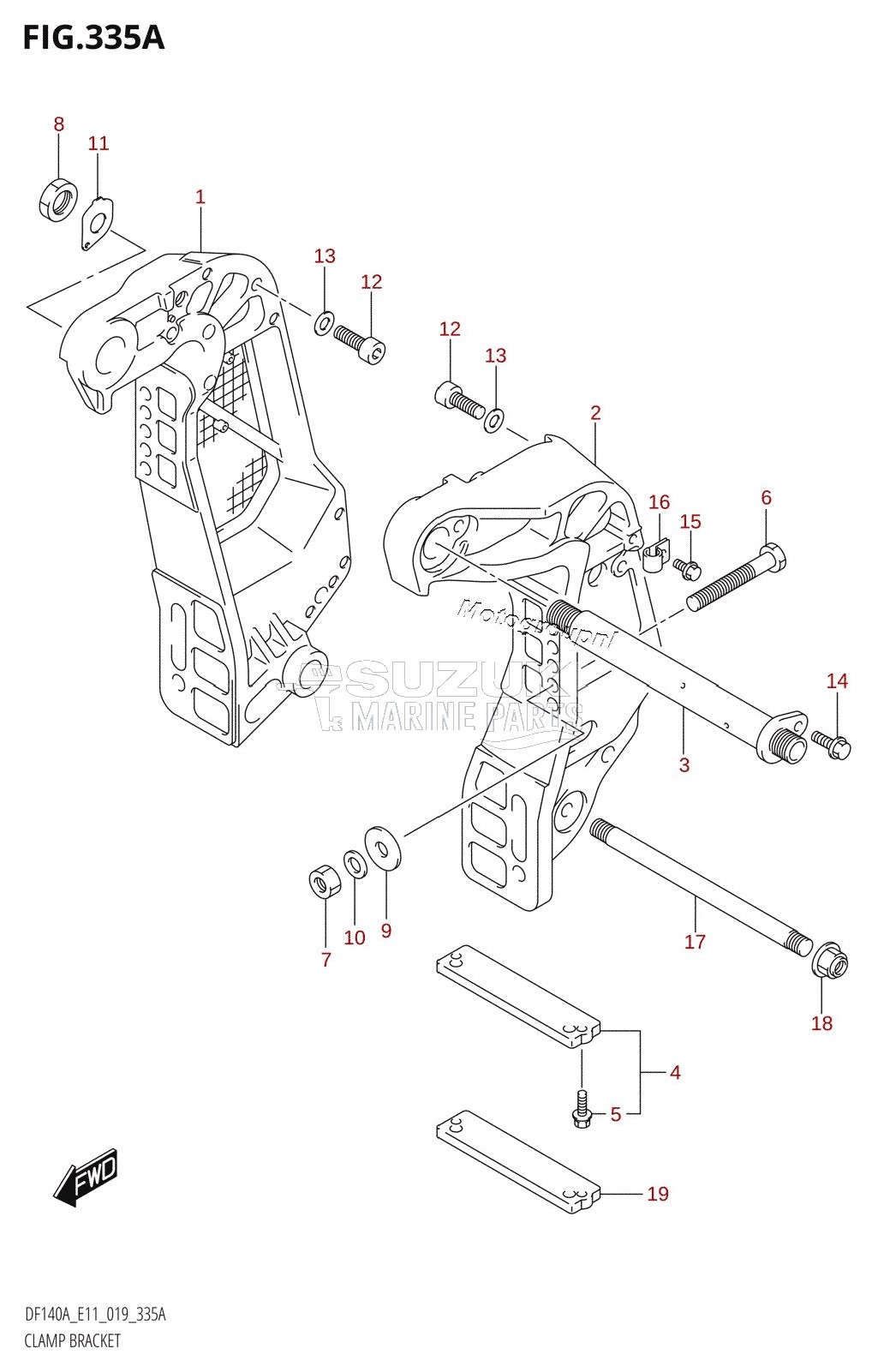 CLAMP BRACKET (DF100AT:E11)