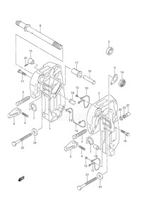 Outboard DF 9.9 drawing Clamp Bracket Power Tilt/Tiller Handle