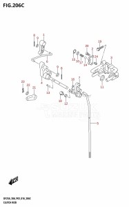 DF25A From 02504F-610001 (P03)  2016 drawing CLUTCH ROD (DF25AT:P03)