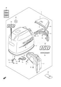 Outboard DF 150 drawing Engine Cover (2010 & Newer)