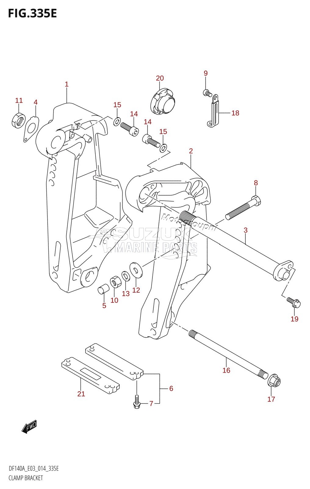 CLAMP BRACKET (DF140AZ:E03)