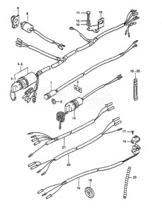 Outboard DT 55 drawing Electrical (DT55HTC 1988 to 1991)