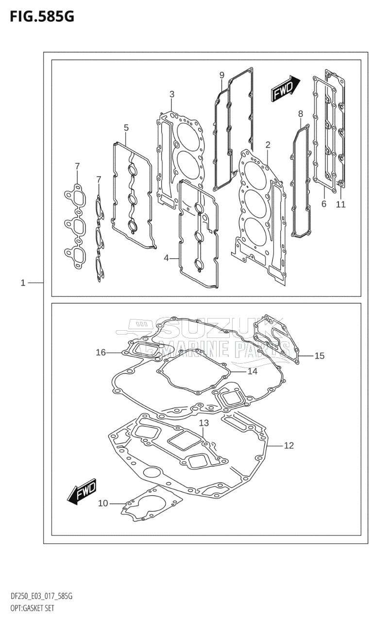 OPT:GASKET SET (DF250ST:E03)