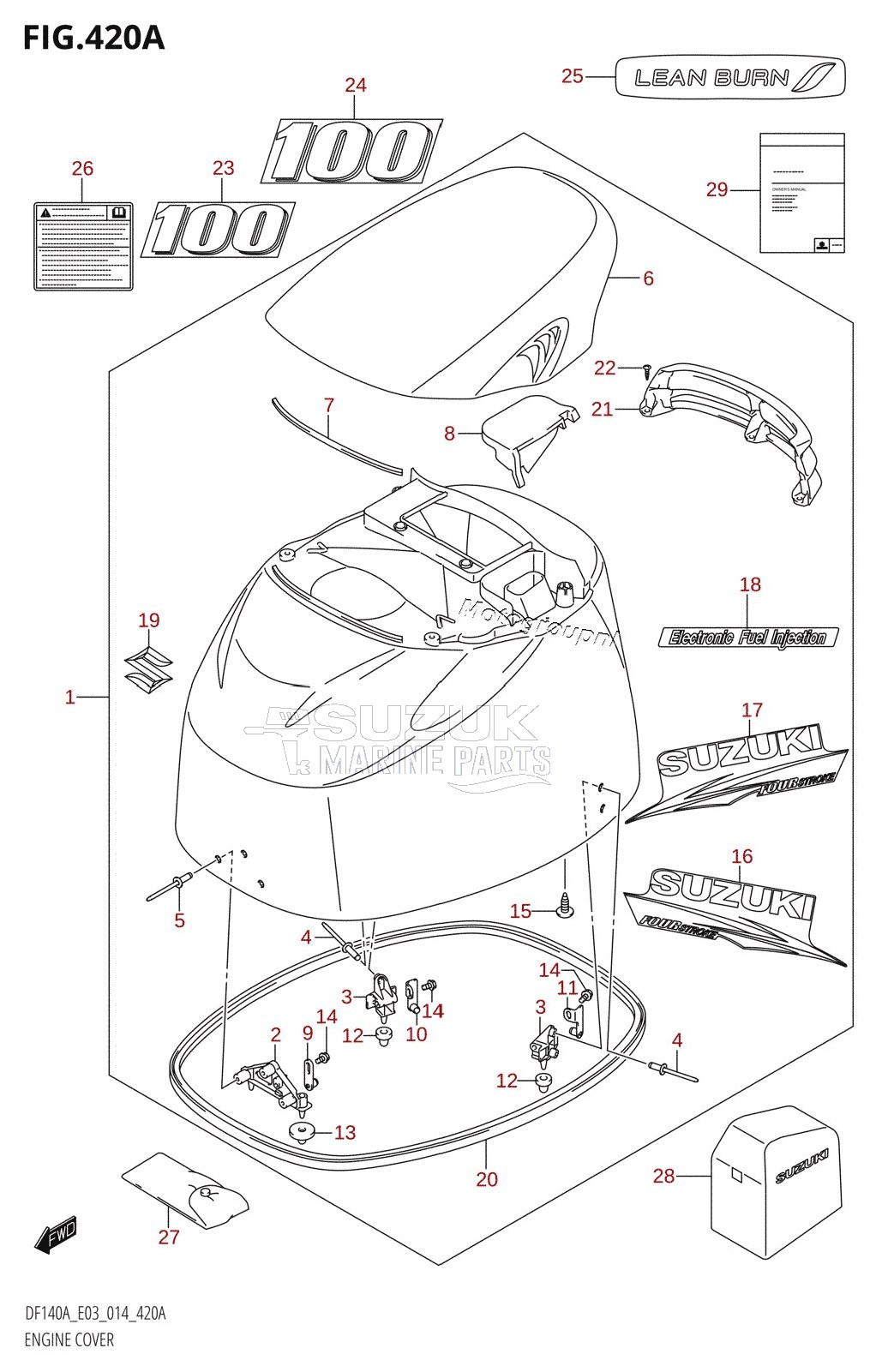 ENGINE COVER (DF100AT:E03)