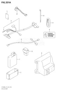 11505F-340001 (2023) 115hp E11 E40-Gen. Export 1-and 2 (DF115BG) DF115BG drawing KEY LESS START (E11:021)