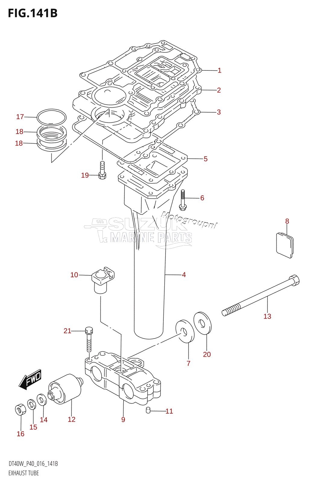 EXHAUST TUBE (DT40W:P90)