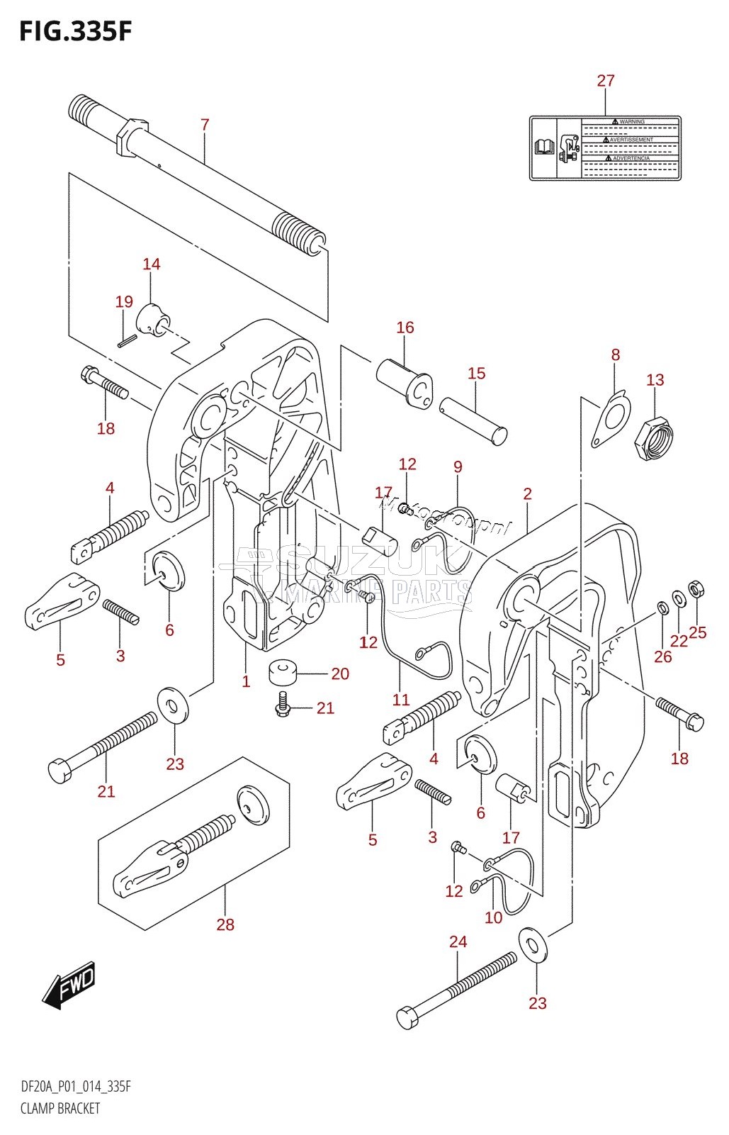 CLAMP BRACKET (DF15ATH:P01)