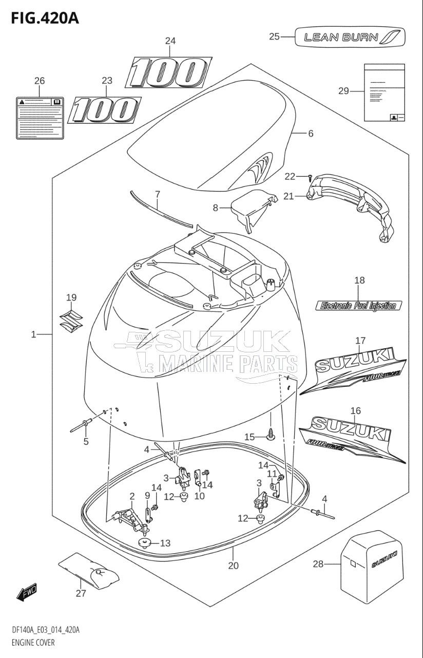 ENGINE COVER (DF100AT:E03)