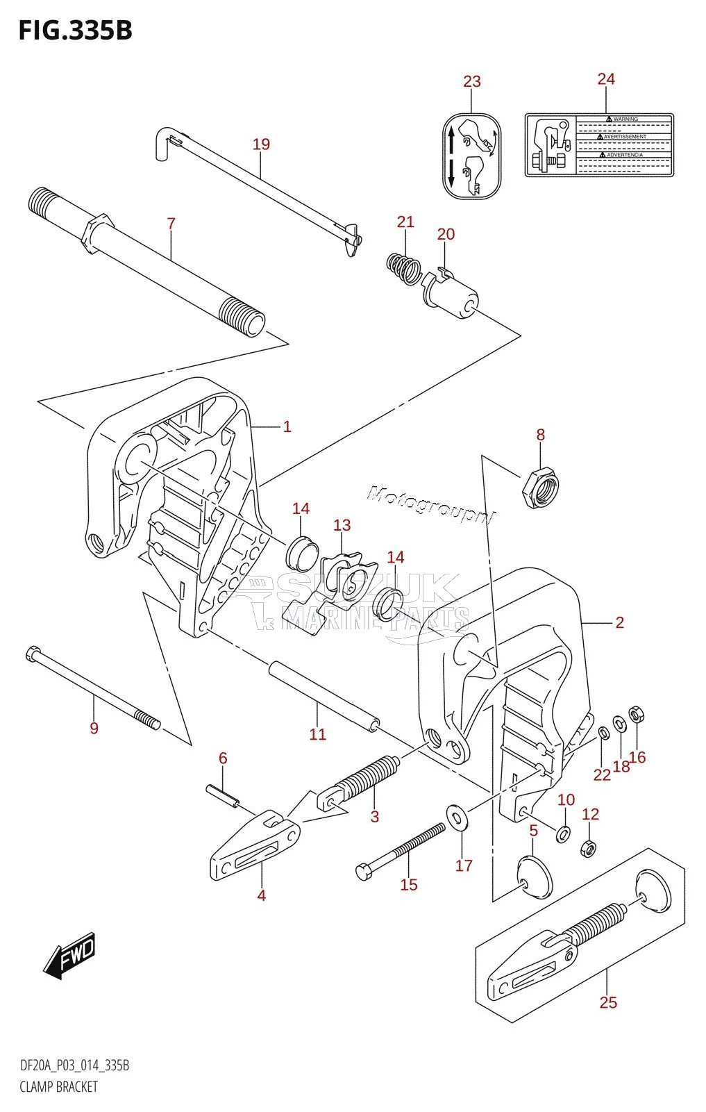 CLAMP BRACKET (DF9.9BR:P03)