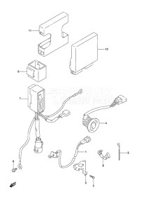 Outboard DF 50A drawing PTT Switch/Engine Control Unit