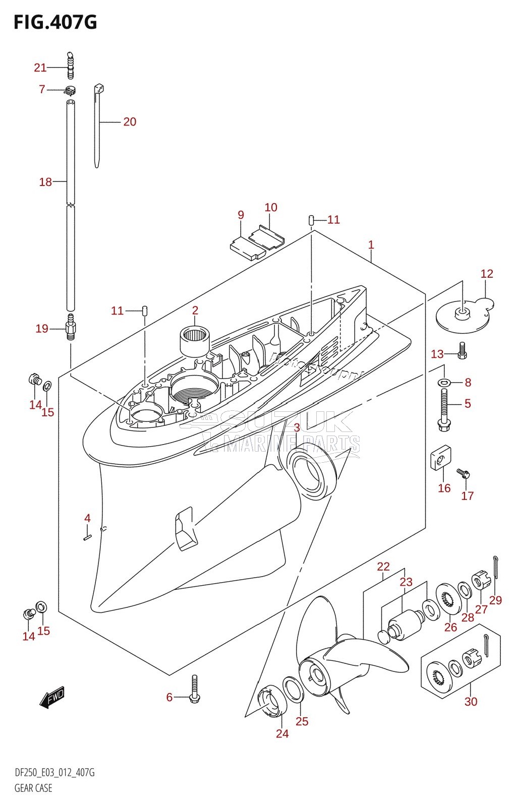 GEAR CASE (DF250ST:E03)