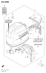 DF150Z From 15001Z-880001 (E01)  2008 drawing ENGINE COVER ((DF150T,DF150WT,DF150Z):(K10,011))