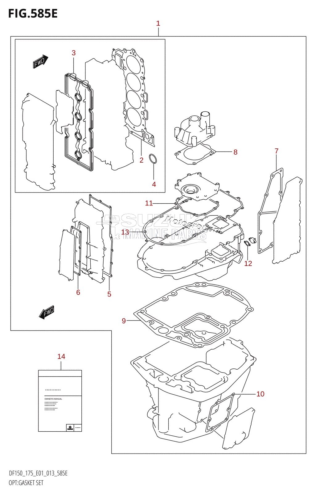 OPT:GASKET SET (DF175T:E01)