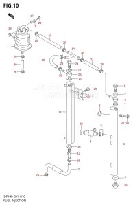 DF140 From 14002F-210001 (E01 E40)  2012 drawing FUEL INJECTOR