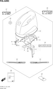 17503P-240001 (2022) 175hp E11-Gen. Export 2 (DF175AP    DF175AP) DF175AP drawing ENGINE COVER (DF175AP:020)