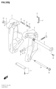 14003F-610001 (2016) 140hp E01 E3 E40-Gen. Export 1 - USA - Costa Rica (DF140AT) DF140A drawing CLAMP BRACKET (DF140AZ:E40)