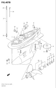 17502F-210001 (2012) 175hp E01 E40-Gen. Export 1 - Costa Rica (DF175T) DF175T drawing GEAR CASE (DF150T:E40)