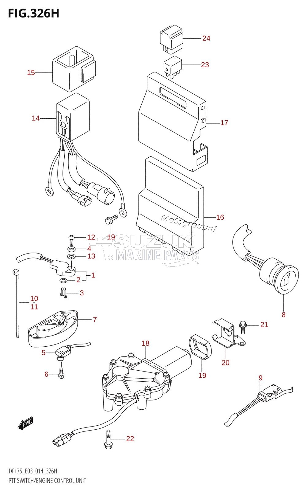 PTT SWITCH /​ ENGINE CONTROL UNIT (DF175ZG:E03)