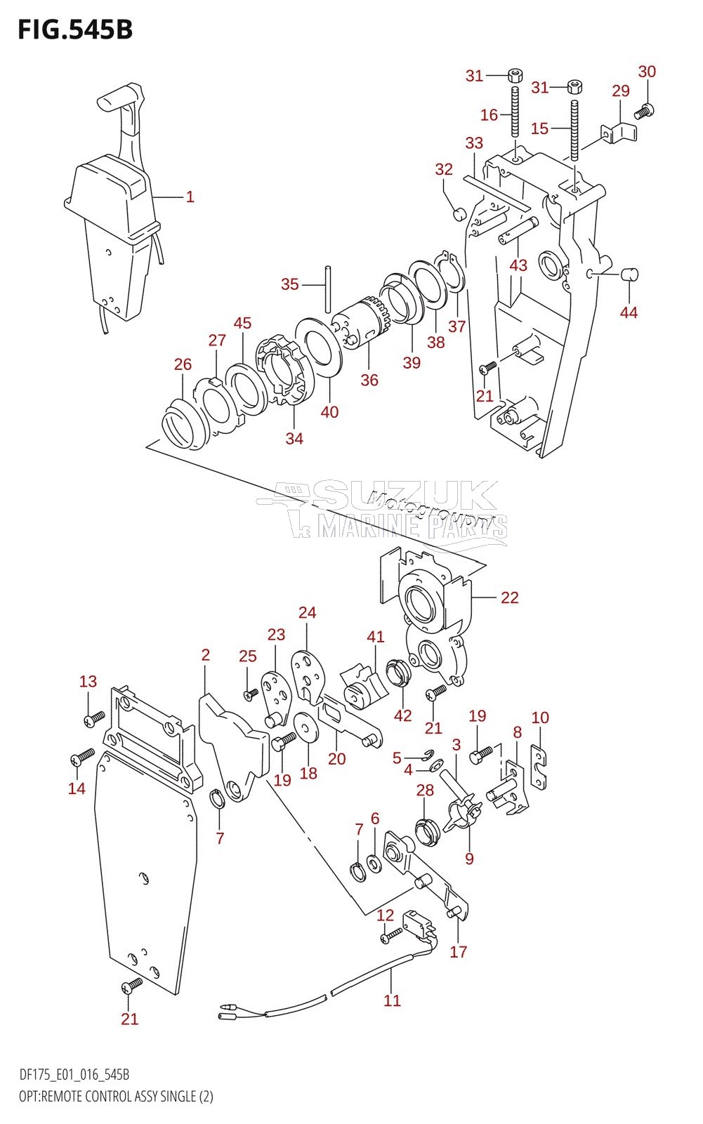 OPT:REMOTE CONTROL ASSY SINGLE (2) (DF150T:E40)