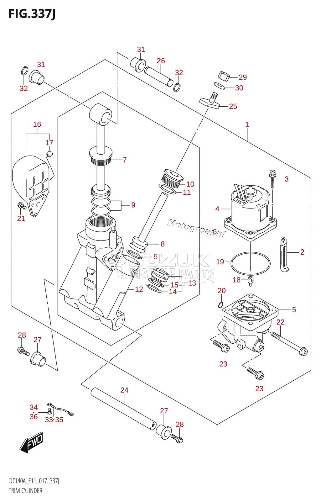 TRIM CYLINDER (DF140AZ:E40)