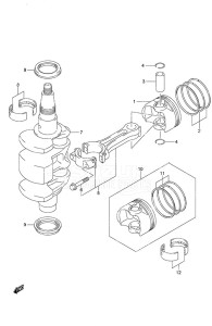 DF 9.9B drawing Crankshaft