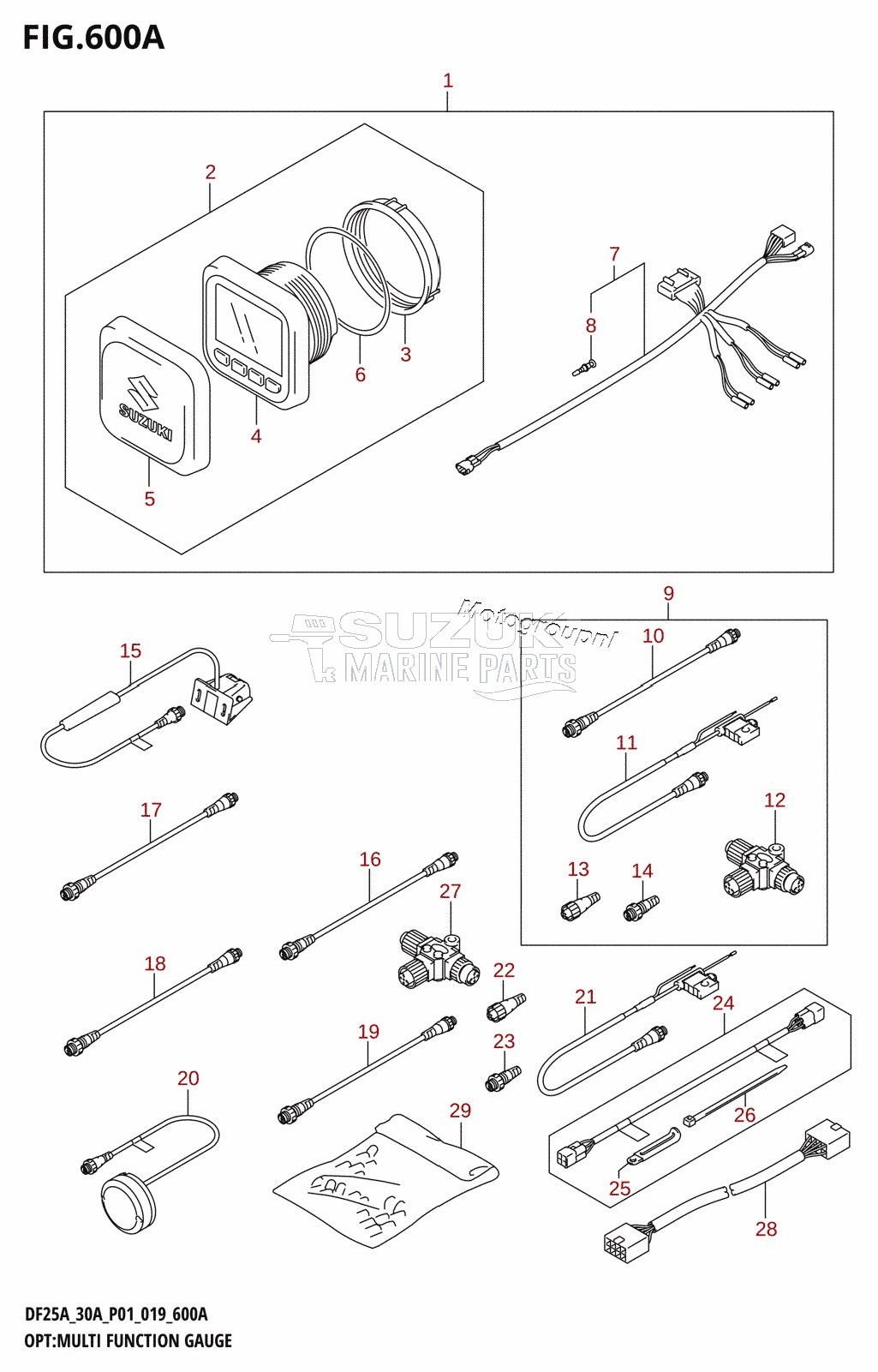 OPT:MULTI FUNCTION GAUGE (DF25AR,DF25AT,DF30AR,DF30AT)