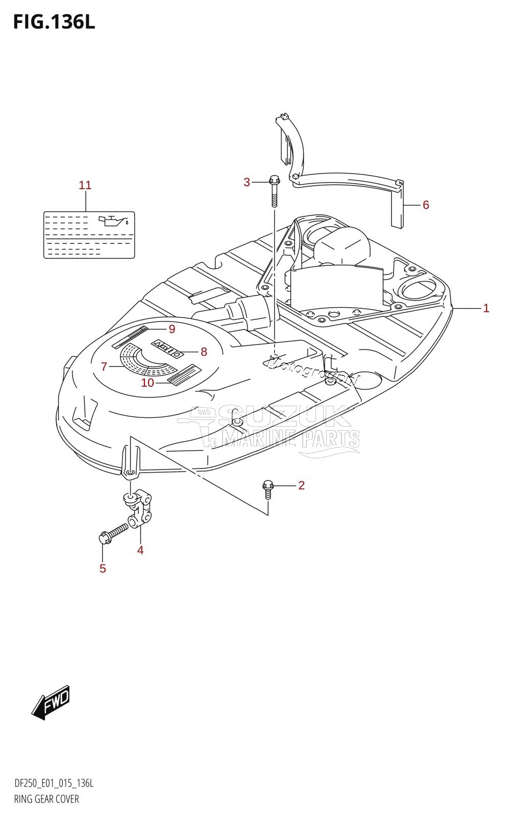 RING GEAR COVER (DF250Z:E01)