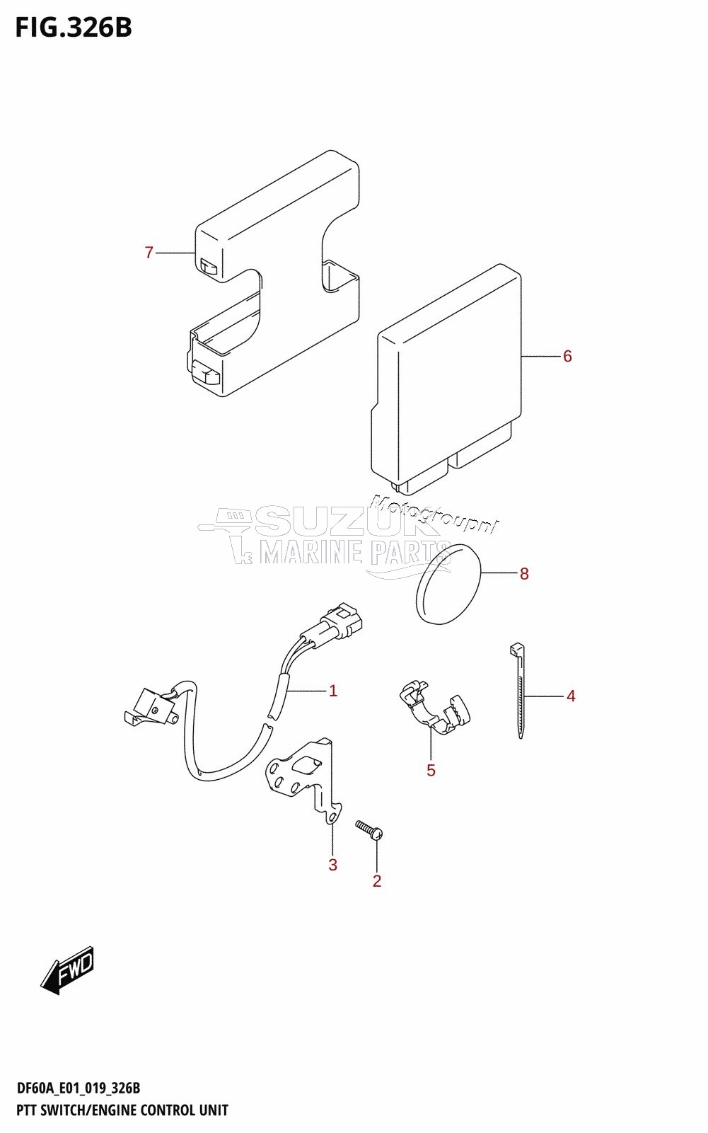 PTT SWITCH /​ ENGINE CONTROL UNIT (DF40AQH:E01)