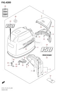 DF175Z From 17502Z-210001 (E01 E40)  2012 drawing ENGINE COVER (DF150Z:E40)