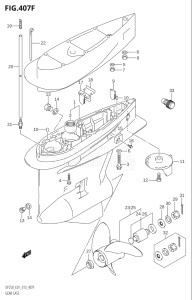 20002Z-310001 (2013) 200hp E01 E40-Gen. Export 1 - Costa Rica (DF200Z) DF200Z drawing GEAR CASE (DF225T:E40)