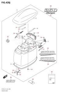 DF250Z From 25003Z-240001 (E11 E40)  2022 drawing ENGINE COVER ((DF250T,DF250Z):022)