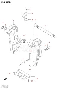 DF225T From 22501F-780001 (E01 E40)  2007 drawing CLAMP BRACKET (L-TRANSOM)