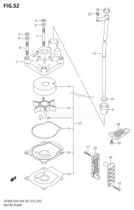 DF40A From 04004F-210001 (E34-Italy)  2012 drawing WATER PUMP (DF40AQH E01)