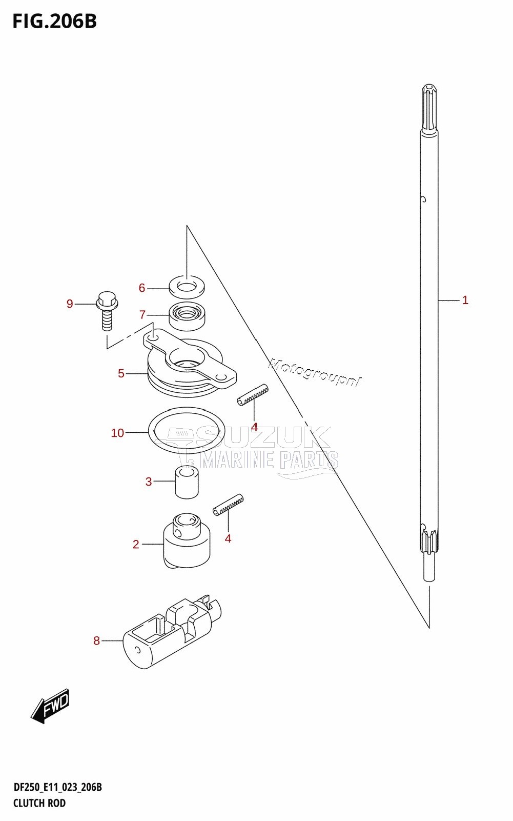 CLUTCH ROD (DF250ST)