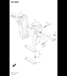 09003F-810001 (2018) 90hp E01 E40-Gen. Export 1 - Costa Rica (DF90AT  DF90ATH) DF90A drawing CLAMP BRACKET (DF70A,DF90A,DF100B)