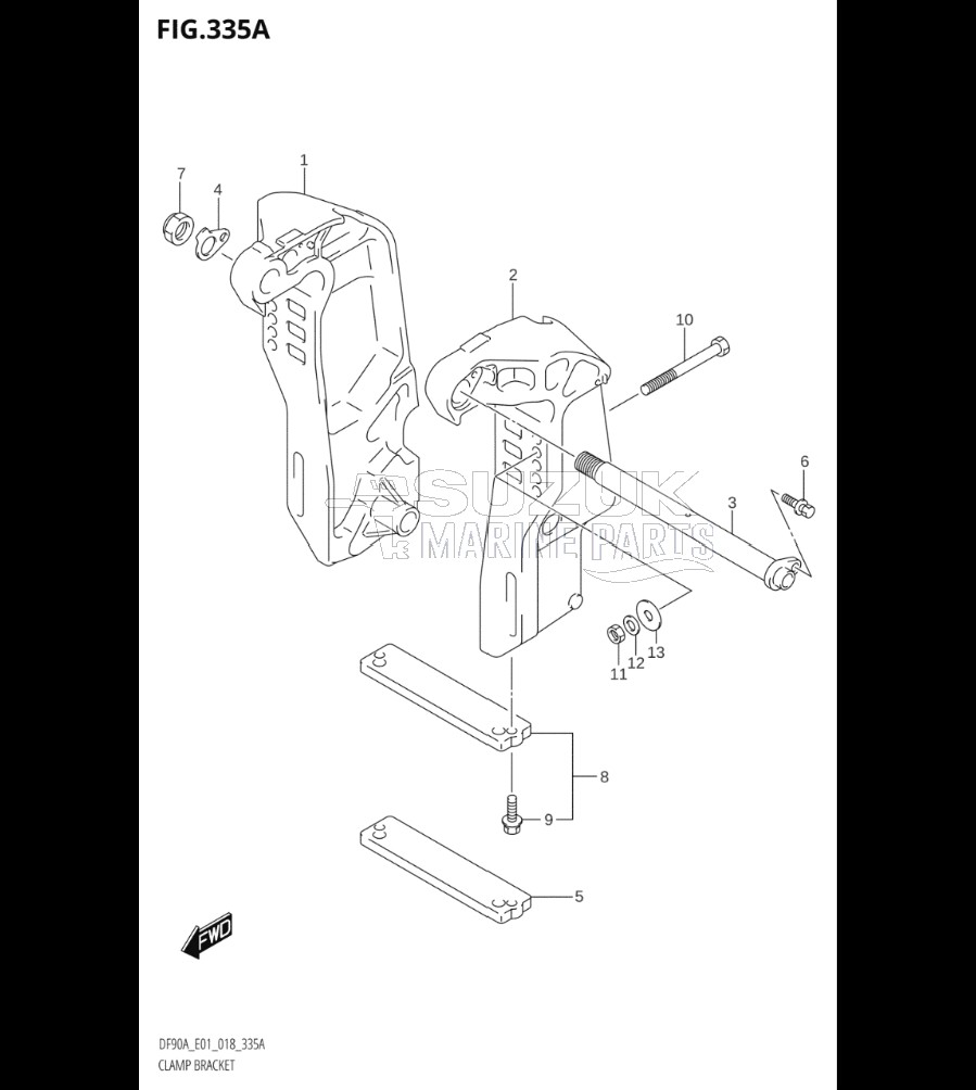 CLAMP BRACKET (DF70A,DF90A,DF100B)