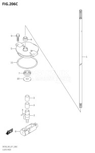 25003Z-710001 (2017) 250hp E03 E40-USA - Costa Rica () DF250Z drawing CLUTCH ROD (DF225T:E03)