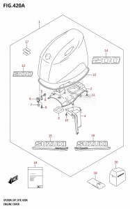 DF225T From 22503F-810001 (E01 E40)  2018 drawing ENGINE COVER (E01)