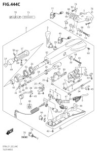 07003F-240001 (2022) 70hp E11 E40-Gen. Export 1-and 2 (DF70AT  DF70ATH  DF70ATH) DF70A drawing TILLER HANDLE (DF90AWQH)