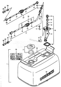 DT40 From 04003-351001 ()  1993 drawing FUEL TANK (DT40C,DT40W /​ MODEL:88~99)