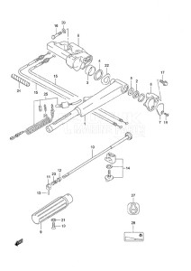 DF 25 V-Twin drawing Tiller Handle