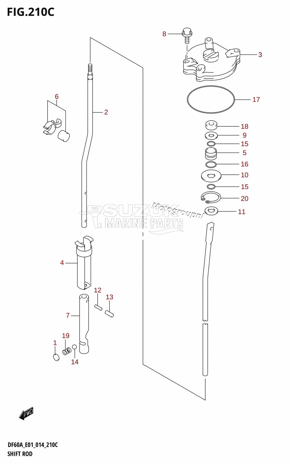 SHIFT ROD (DF60AVT:E01)