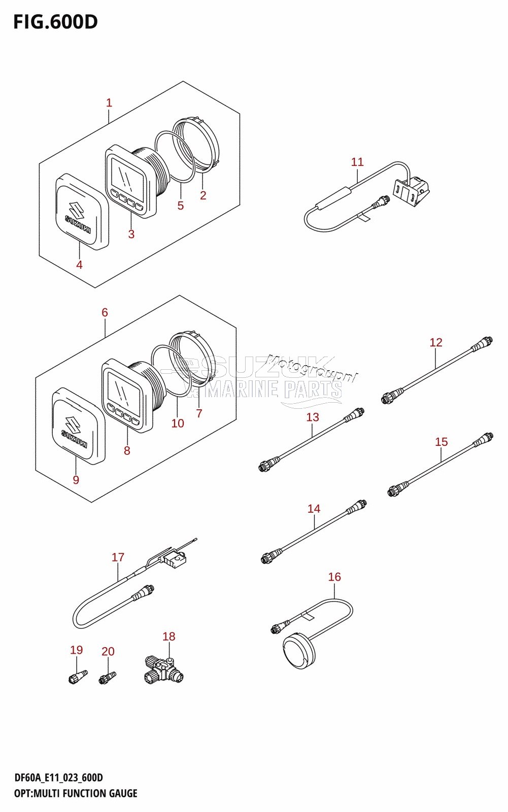 OPT:MULTI FUNCTION GAUGE ((DF40AQH,DF40ATH,DF50ATH,DF60AQH,DF60ATH,DF50AVT,DF60AVTH):(022,023))