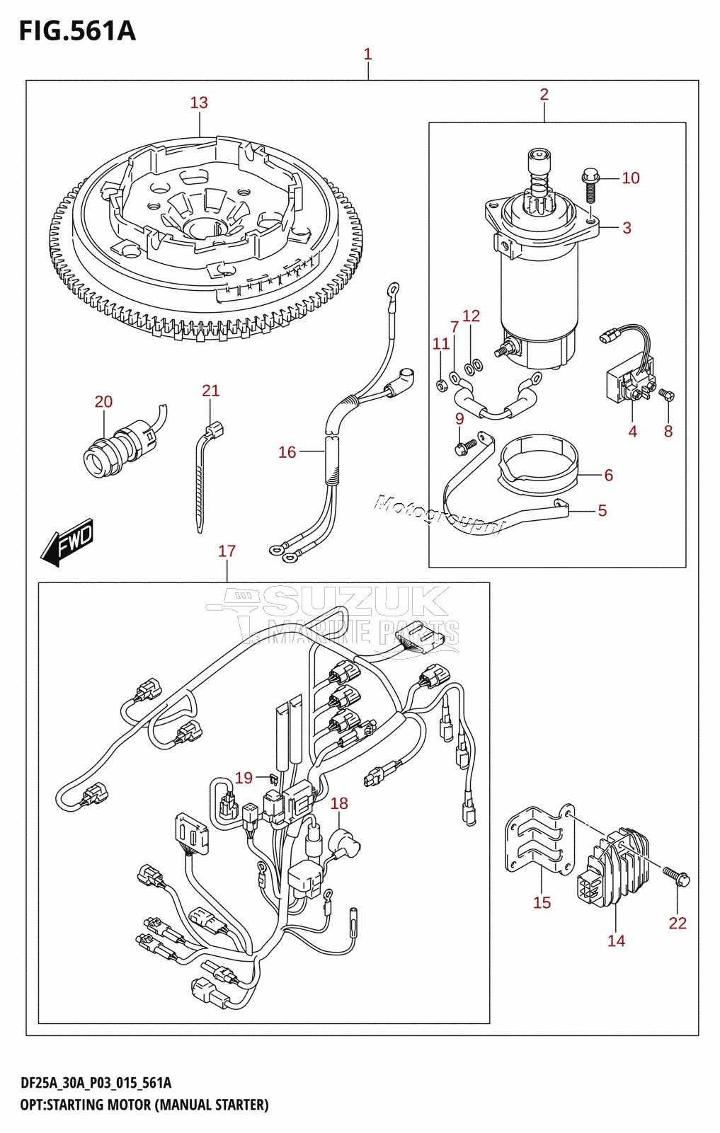 OPT:STARTING MOTOR (MANUAL STARTER) (DF25A:P03:M-STARTER)