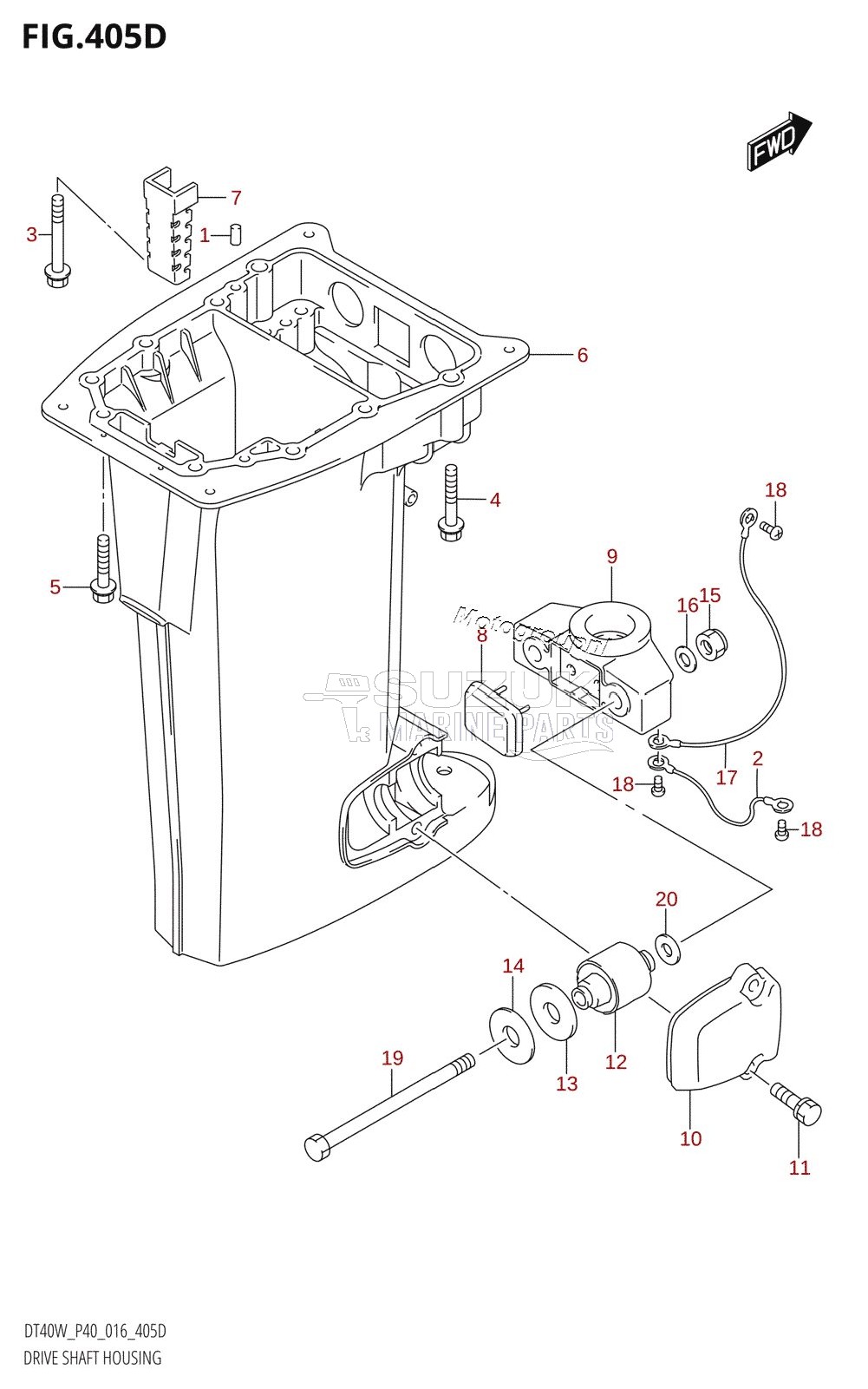 DRIVE SHAFT HOUSING (DT40WR:P90)