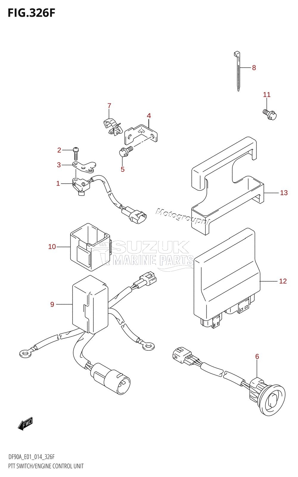 PTT SWITCH /​ ENGINE CONTROL UNIT (DF80A:E40)