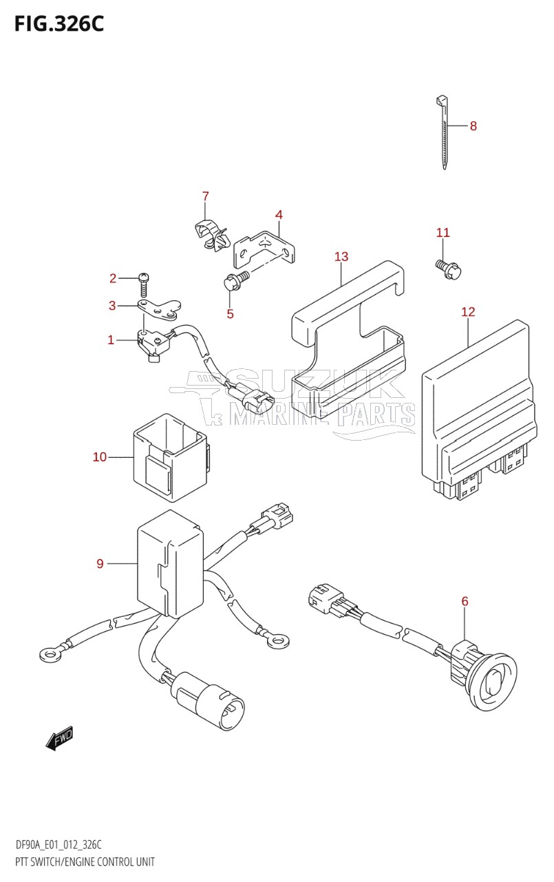 PTT SWITCH / ENGINE CONTROL UNIT (DF70ATH:E01)