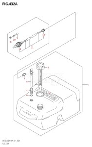 09002F-980001 (2009) 90hp E01-Gen. Export 1 (DF90ATK9) DF90A drawing FUEL TANK