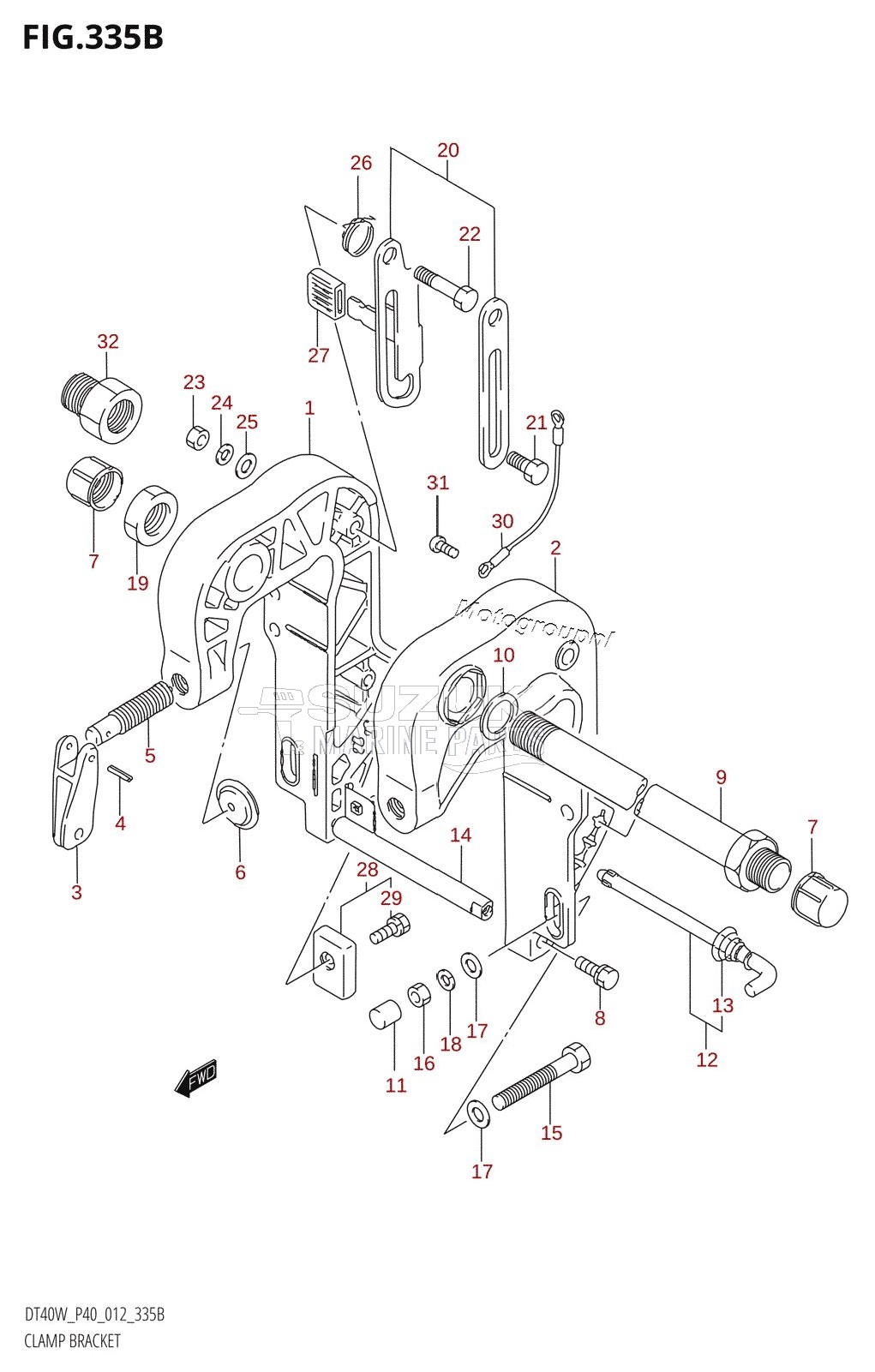 CLAMP BRACKET (DT40W:P90)