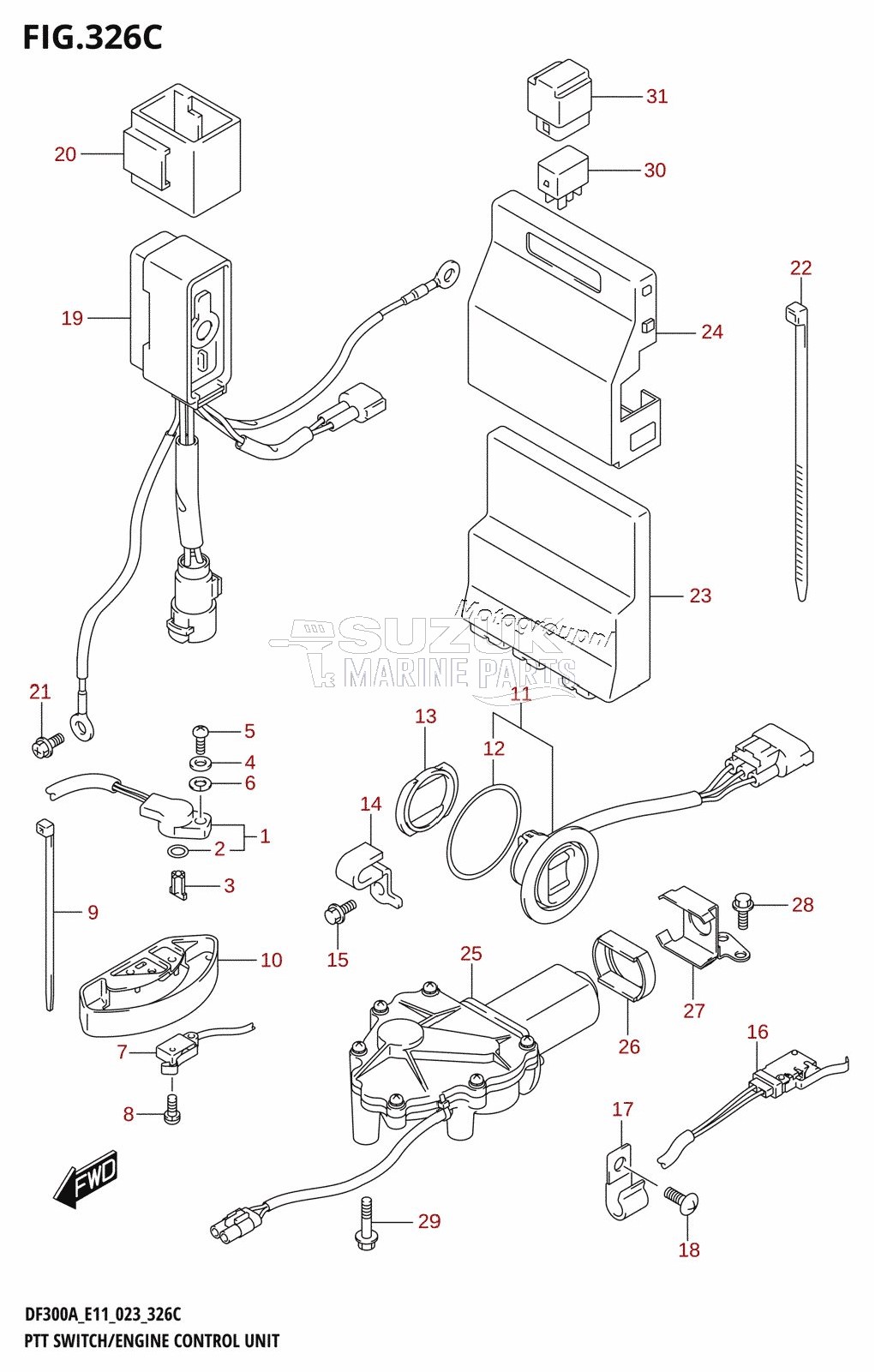 PTT SWITCH /​ ENGINE CONTROL UNIT (DF250ATSS)